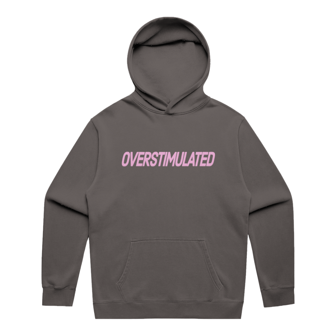'Overstimulated' Relaxed Faded Hoodie