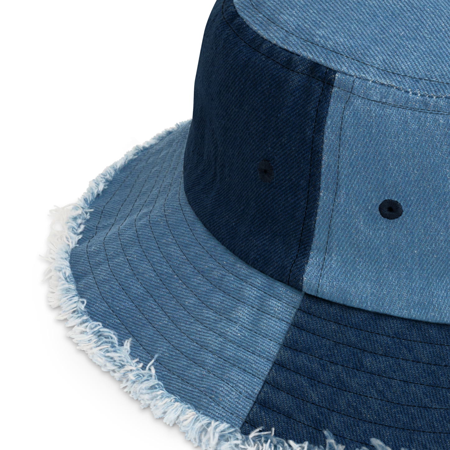 'Disassociating' Distressed Denim Bucket Hat