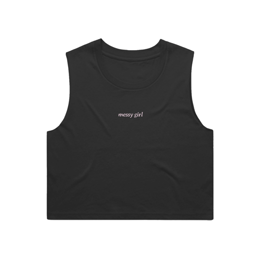 'messy girl' Ribbed Crop Tank
