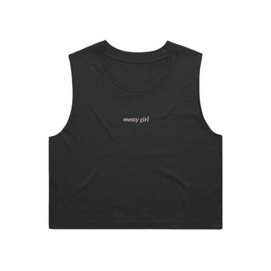 'messy girl' Ribbed Crop Tank