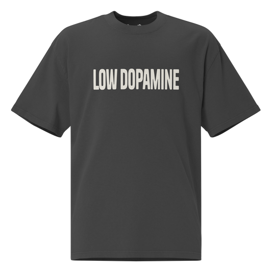 'Low Dopamine' Oversized Faded Black Tee