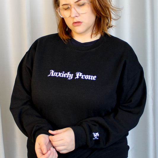 'Anxiety Prone' Embroidered Sweater