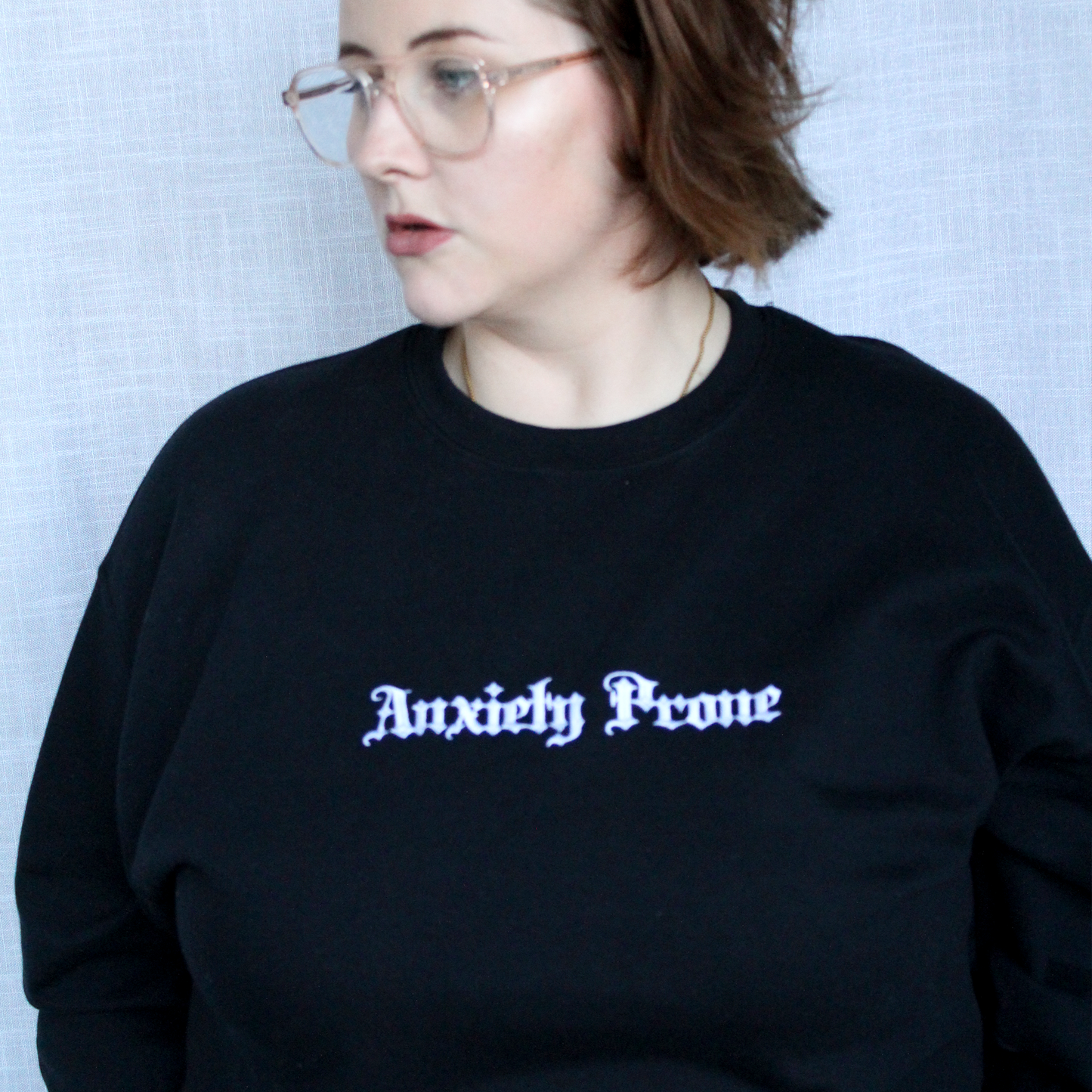 'Anxiety Prone' Embroidered Sweater