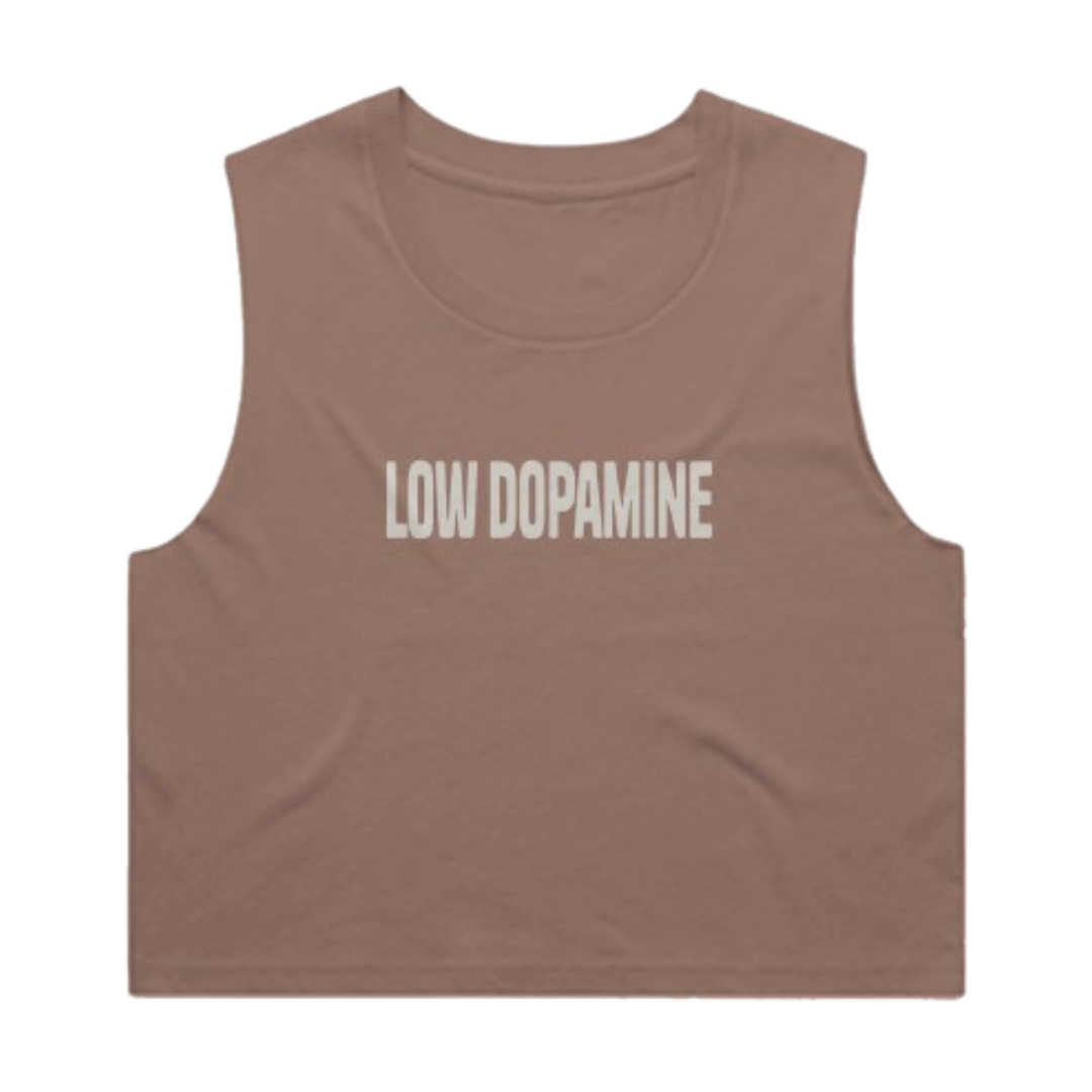 'Low Dopamine' Ribbed Crop Tank