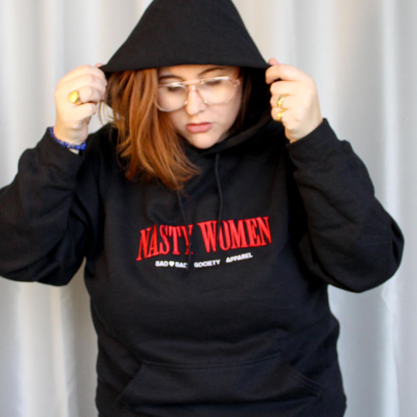 'Nasty Women' Embroidered Hoodie