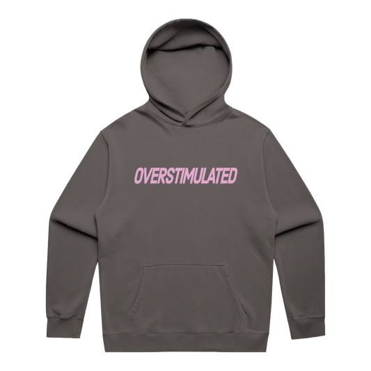'Overstimulated' Relaxed Faded Hoodie