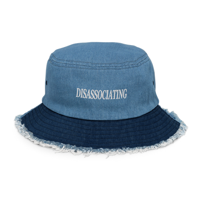 'Disassociating' Distressed Denim Bucket Hat