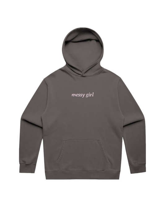 'messy girl' Relaxed Faded Hoodie