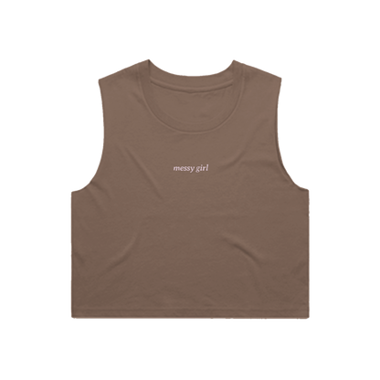 'messy girl' Ribbed Crop Tank