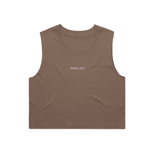 'messy girl' Ribbed Crop Tank